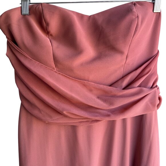 Birdy Grey Pink Bridesmaid Dress Matching Bow Tie Set Large Elegant Formal Wear - Picture 13 of 16